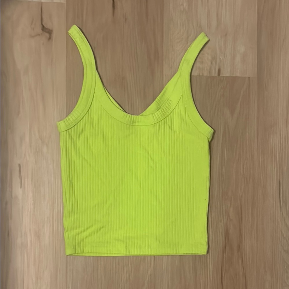 Wild Fable Neon Yellow Ribbed Tank Top